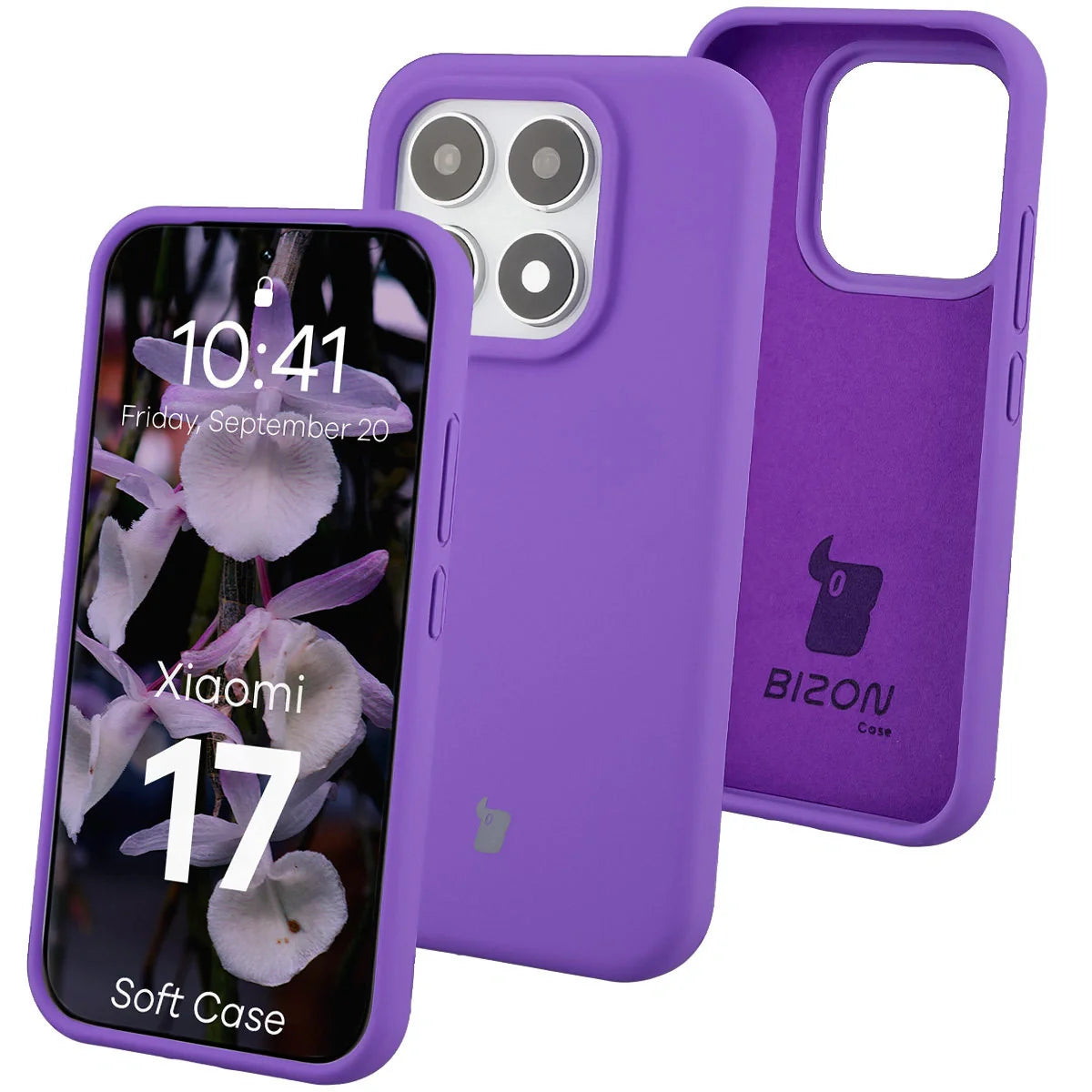 Silikon Handyhülle für Xiaomi 17, Bizon Soft Case, Violett