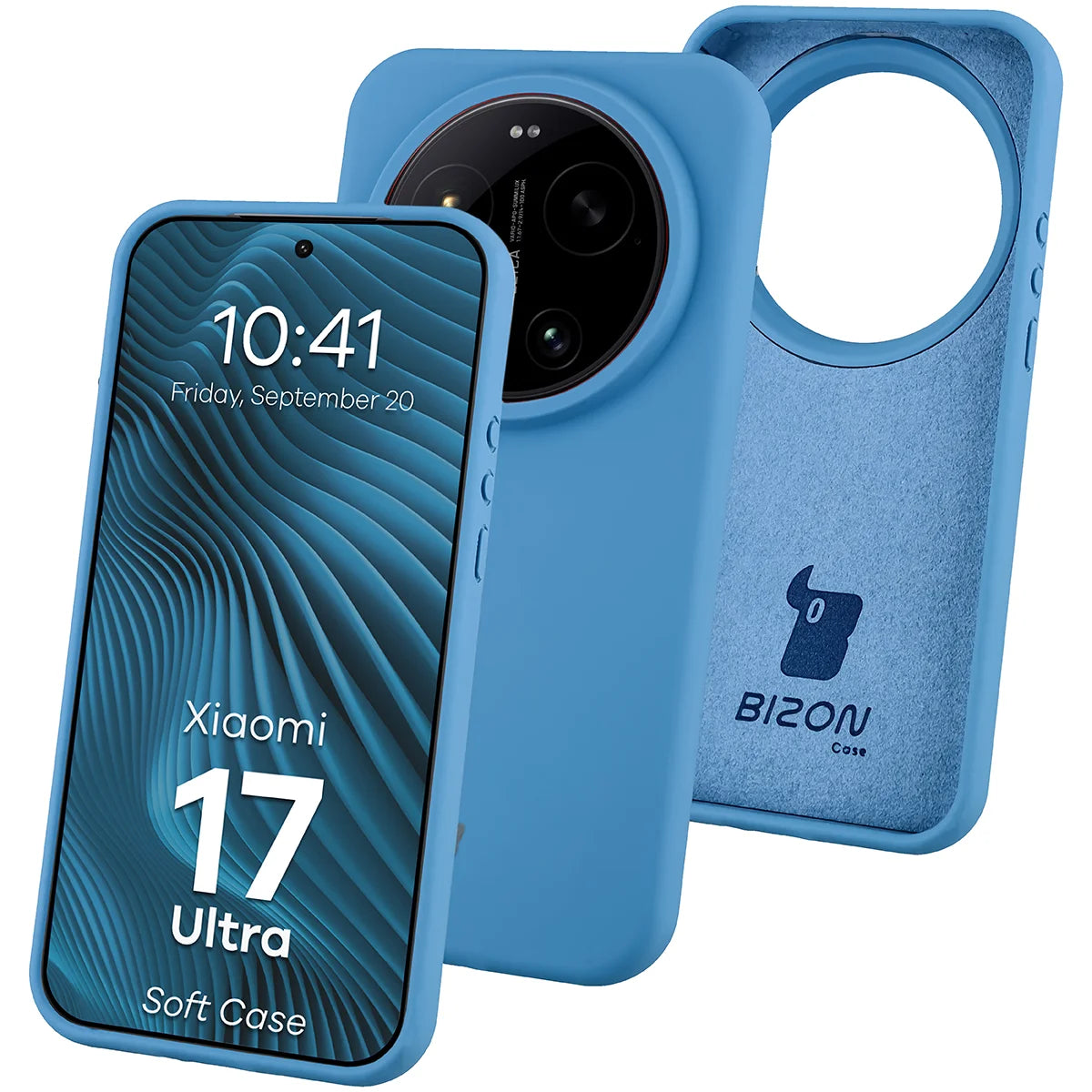 Silikon Handyhülle für Xiaomi 17 Ultra, Bizon Soft Case, Blau