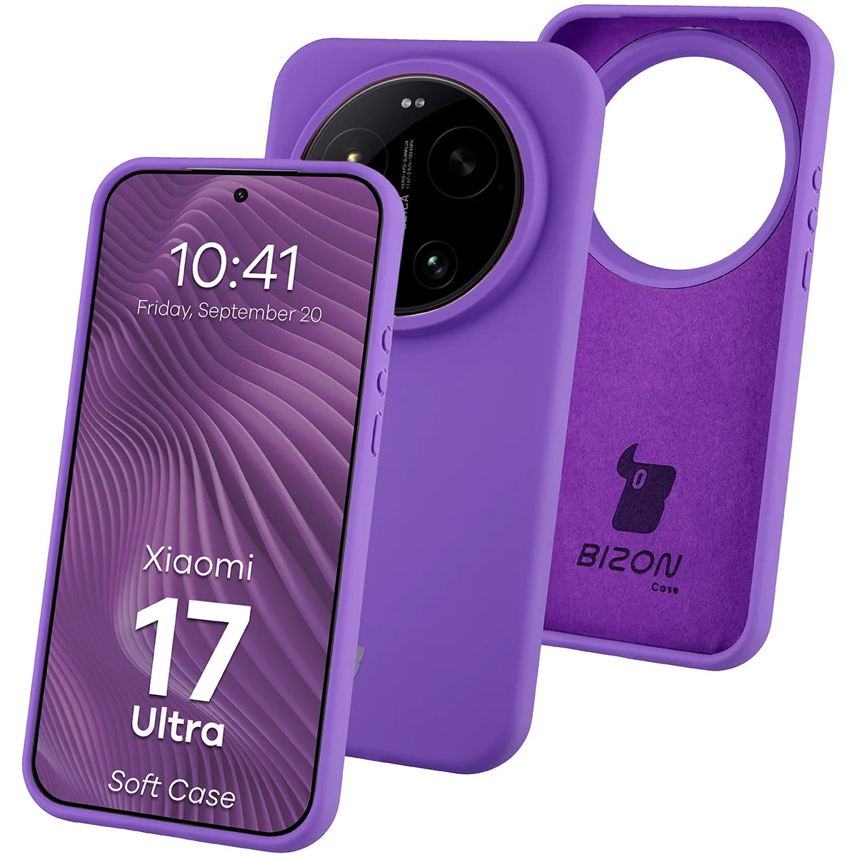 Silikon Handyhülle für Xiaomi 17 Ultra, Bizon Soft Case, Violett