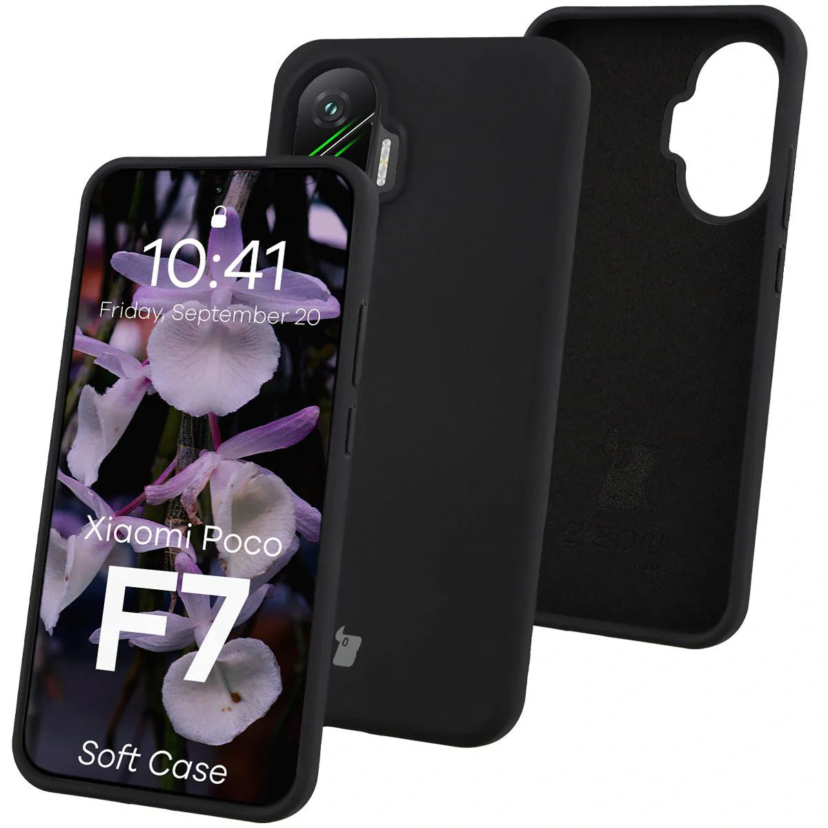Silikon Handyhülle für Xiaomi POCO F7, Bizon Soft Case, Schwarz