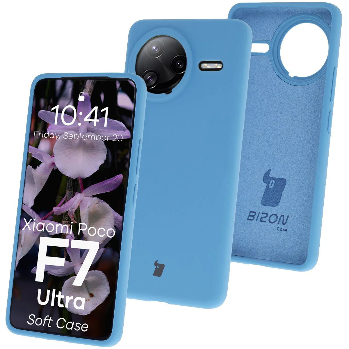 Silikon Handyhülle für Xiaomi POCO F7 Ultra, Bizon Soft Case, Blau