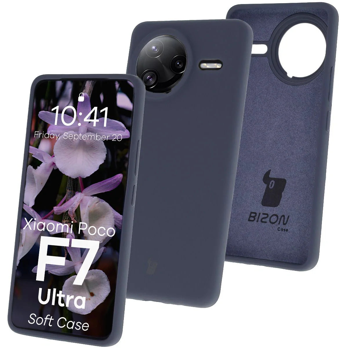 Silikon Handyhülle für Xiaomi POCO F7 Ultra, Bizon Soft Case, Dunkelblau