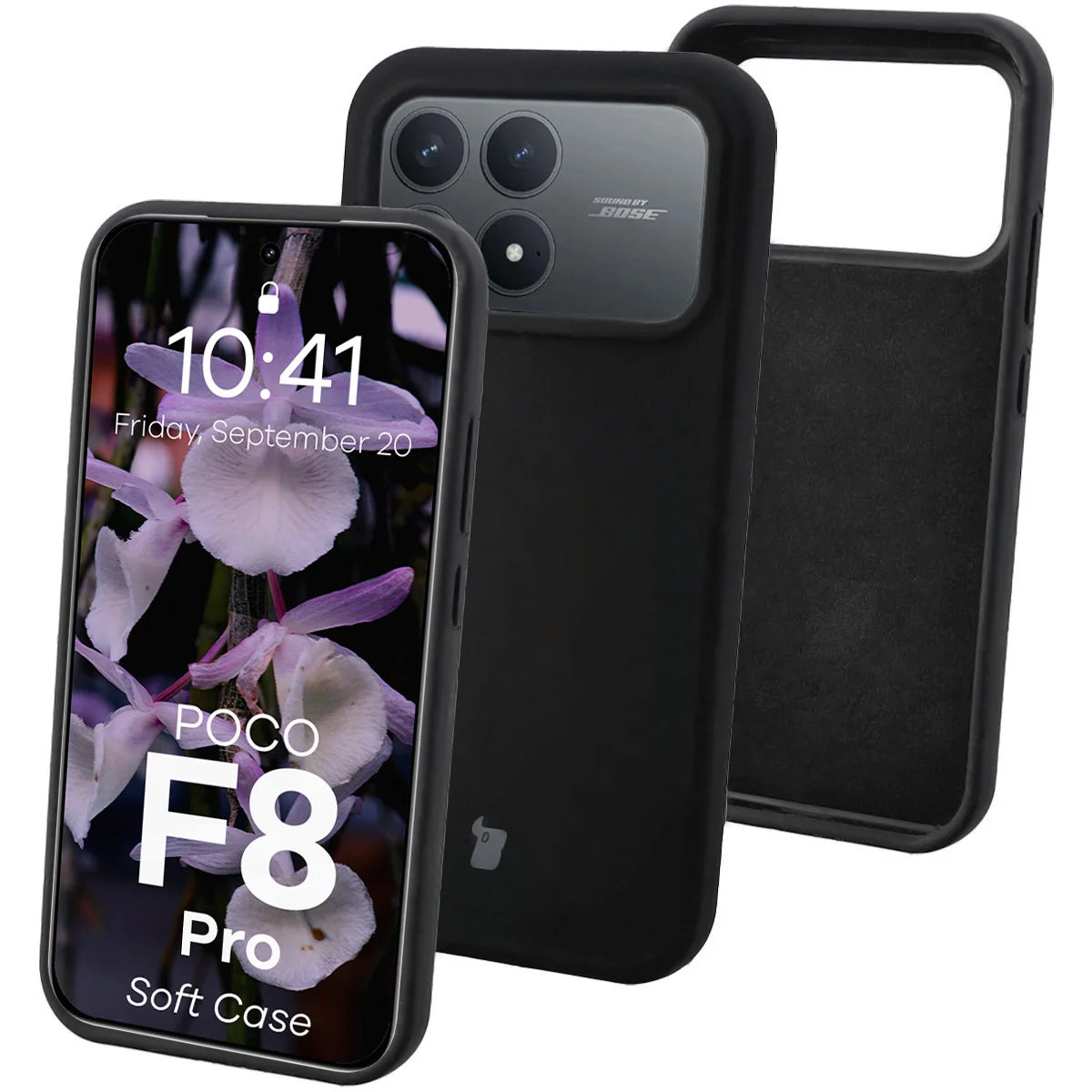Silikon Handyhülle für Xiaomi POCO F8 Pro, Bizon Soft Case, Schwarz