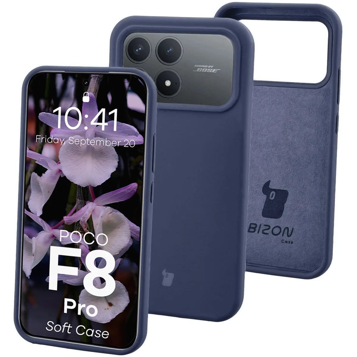 Silikon Handyhülle für Xiaomi POCO F8 Pro, Bizon Soft Case, Dunkelblau
