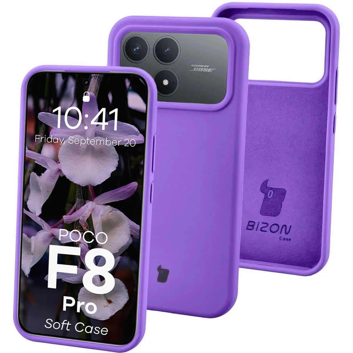 Silikon Handyhülle für Xiaomi POCO F8 Pro, Bizon Soft Case, Violett