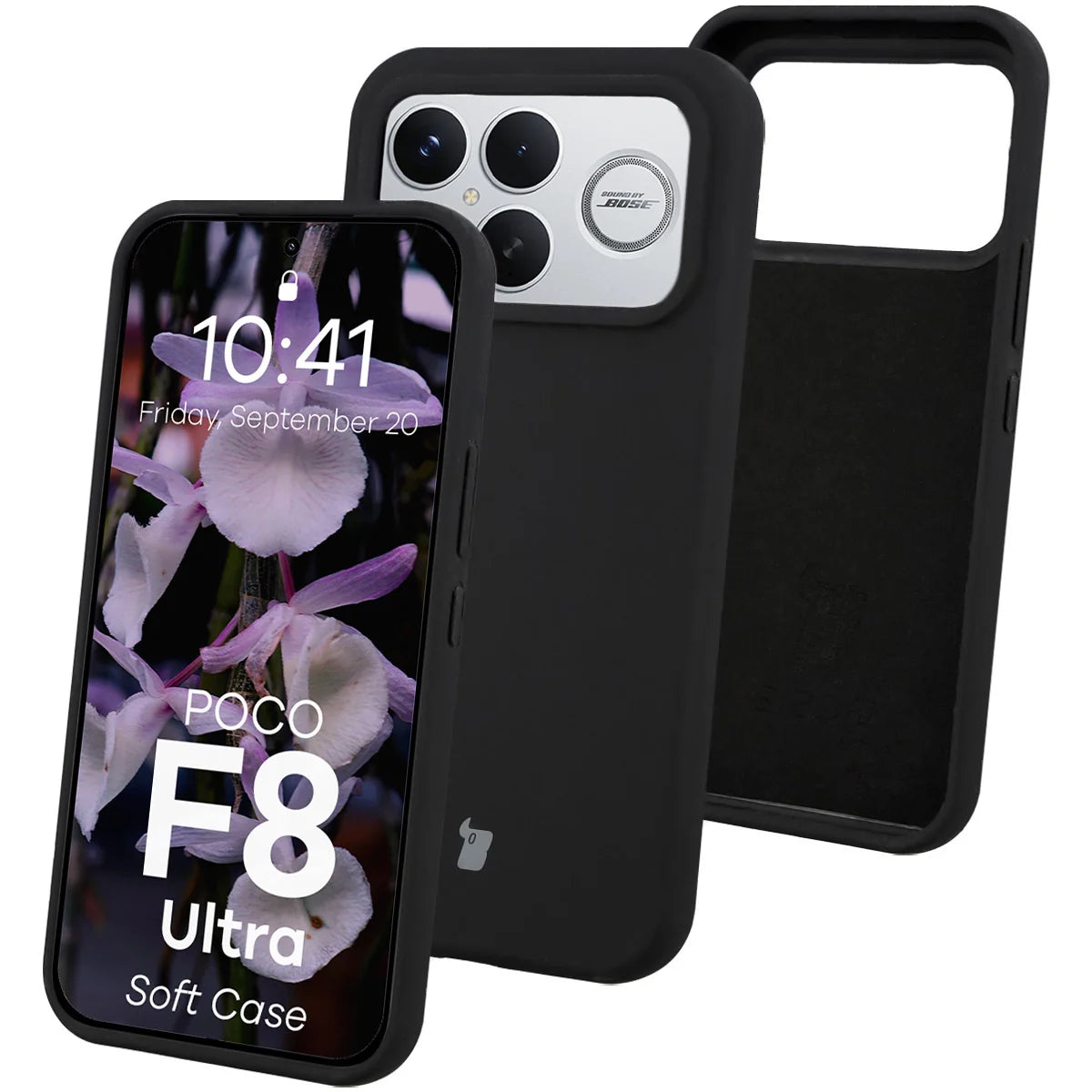 Silikon Handyhülle für Xiaomi POCO F8 Ultra, Bizon Soft Case, Schwarz