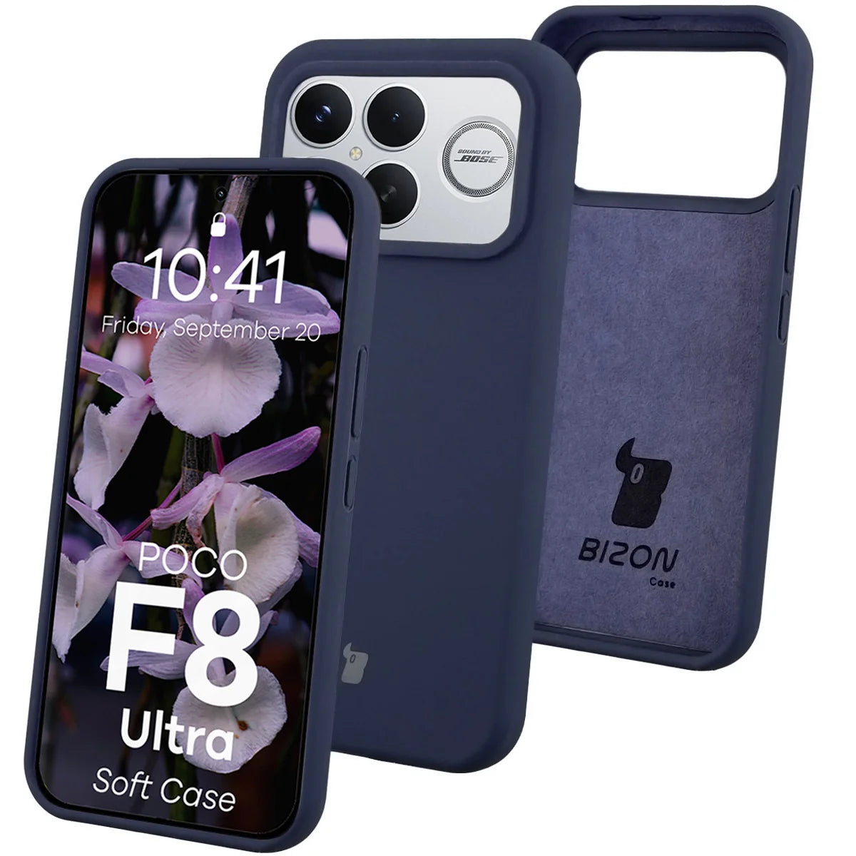 Silikon Handyhülle für Xiaomi POCO F8 Ultra, Bizon Soft Case, Dunkelblau