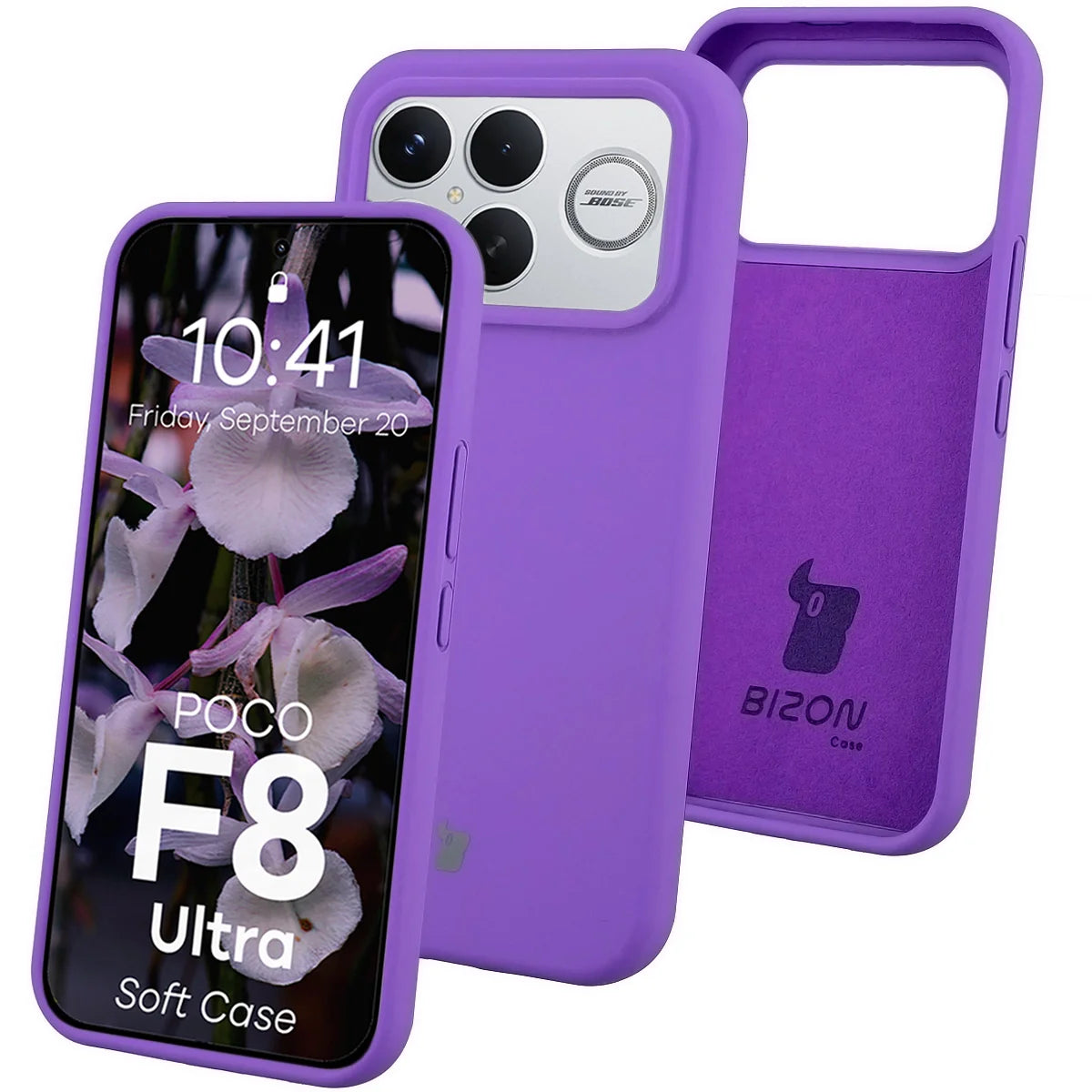 Silikon Handyhülle für Xiaomi POCO F8 Ultra, Bizon Soft Case, Violett