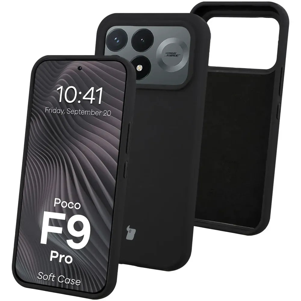 Silikon Handyhülle für Xiaomi POCO F9 Pro, Bizon Soft Case, Schwarz (1/7)