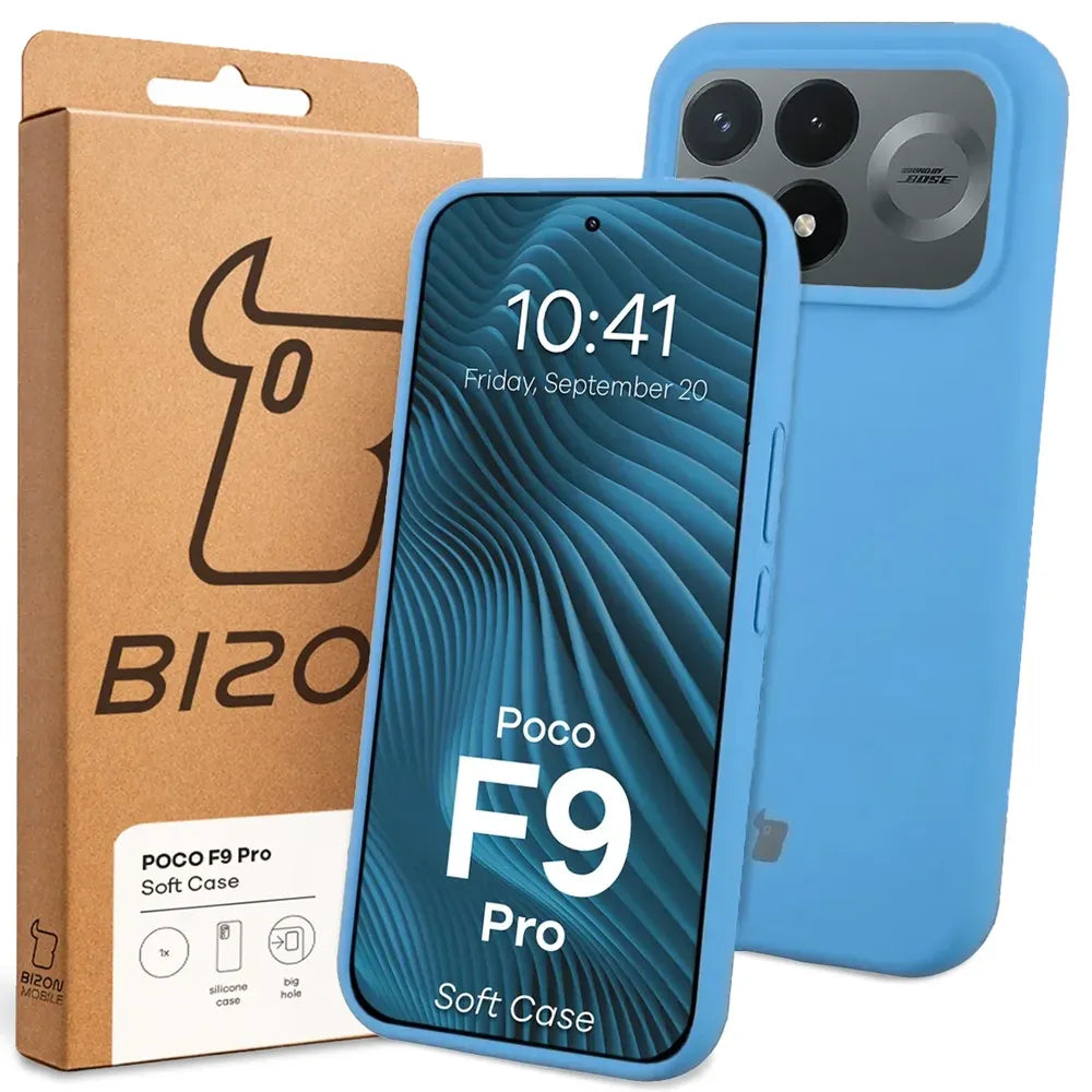 Silikon Handyhülle für Xiaomi POCO F9 Pro, Bizon Soft Case, Blau (7/7)