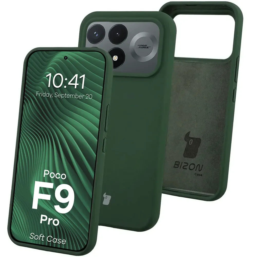 Silikon Handyhülle für Xiaomi POCO F9 Pro, Bizon Soft Case, Dunkelgrün (1/7)