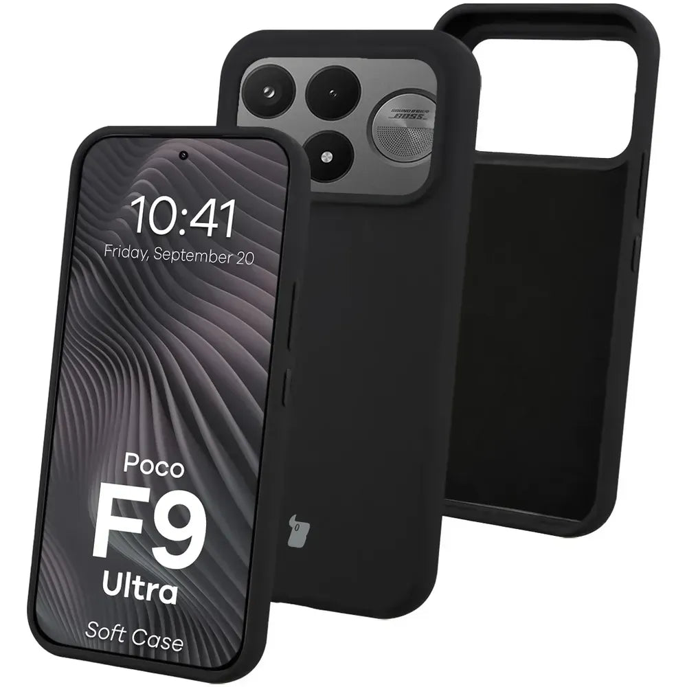 Silikon Handyhülle für Xiaomi POCO F9 Ultra, Bizon Soft Case, Schwarz (1/7)