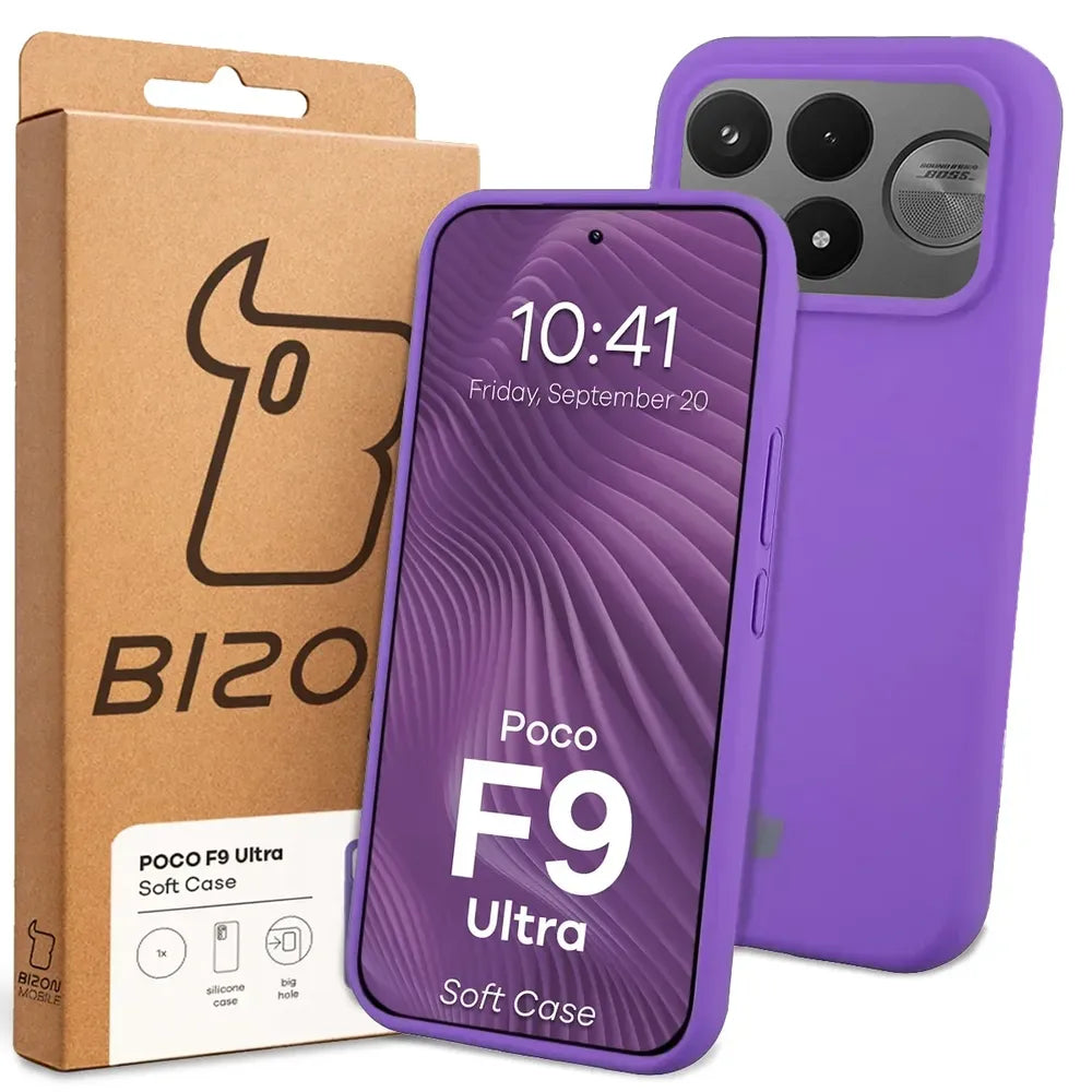 Silikon Handyhülle für Xiaomi POCO F9 Ultra, Bizon Soft Case, Violett (7/7)