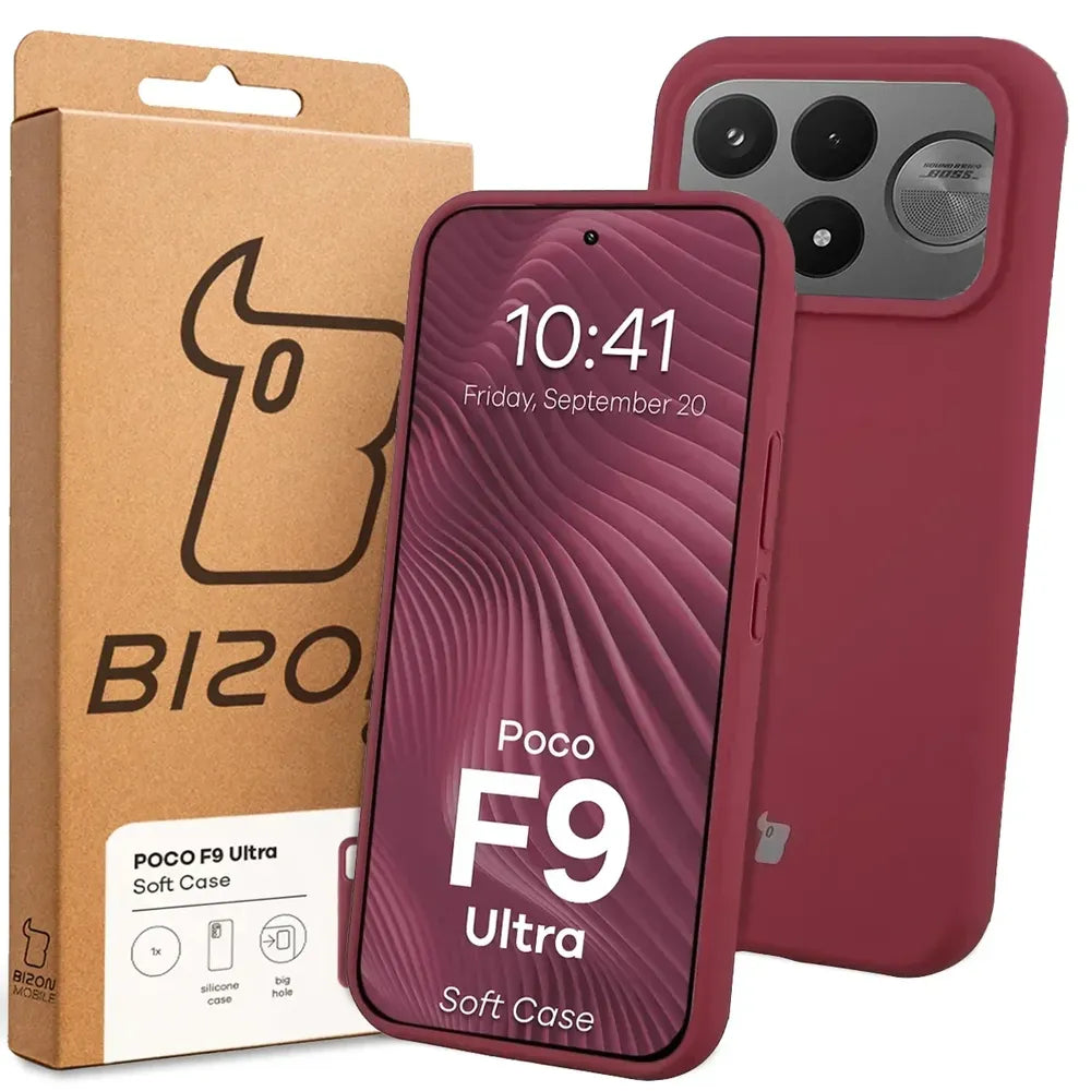 Silikon Handyhülle für Xiaomi POCO F9 Ultra, Bizon Soft Case, Pflaumenfarbe (7/7)