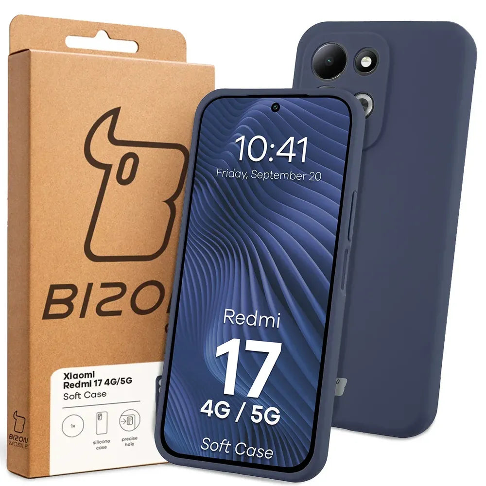 Silikon Handyhülle für Xiaomi Redmi 17 4G/5G, Bizon Soft Case, Dunkelblau (7/7)