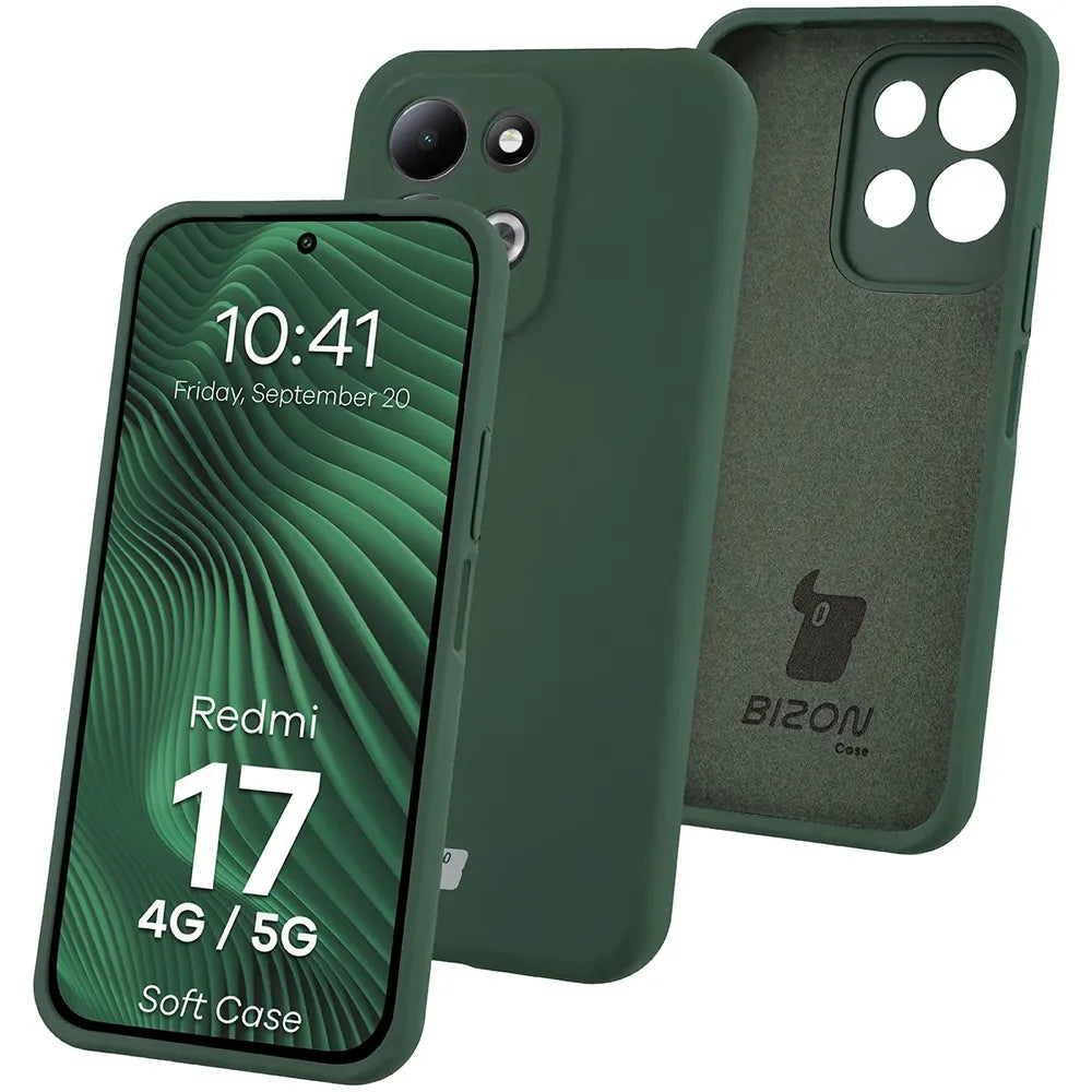 Silikon Handyhülle für Xiaomi Redmi 17 4G/5G, Bizon Soft Case, Dunkelgrün (1/7)