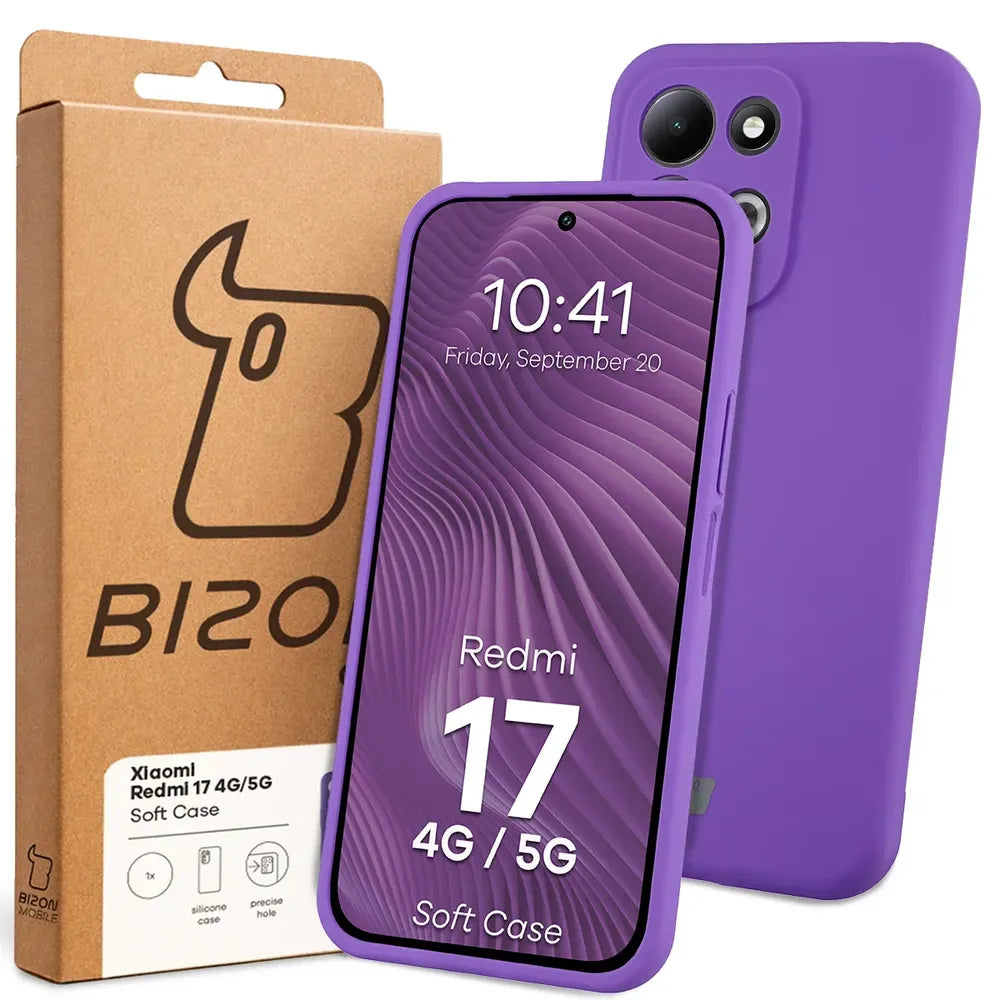 Silikon Handyhülle für Xiaomi Redmi 17 4G/5G, Bizon Soft Case, Violett (7/7)