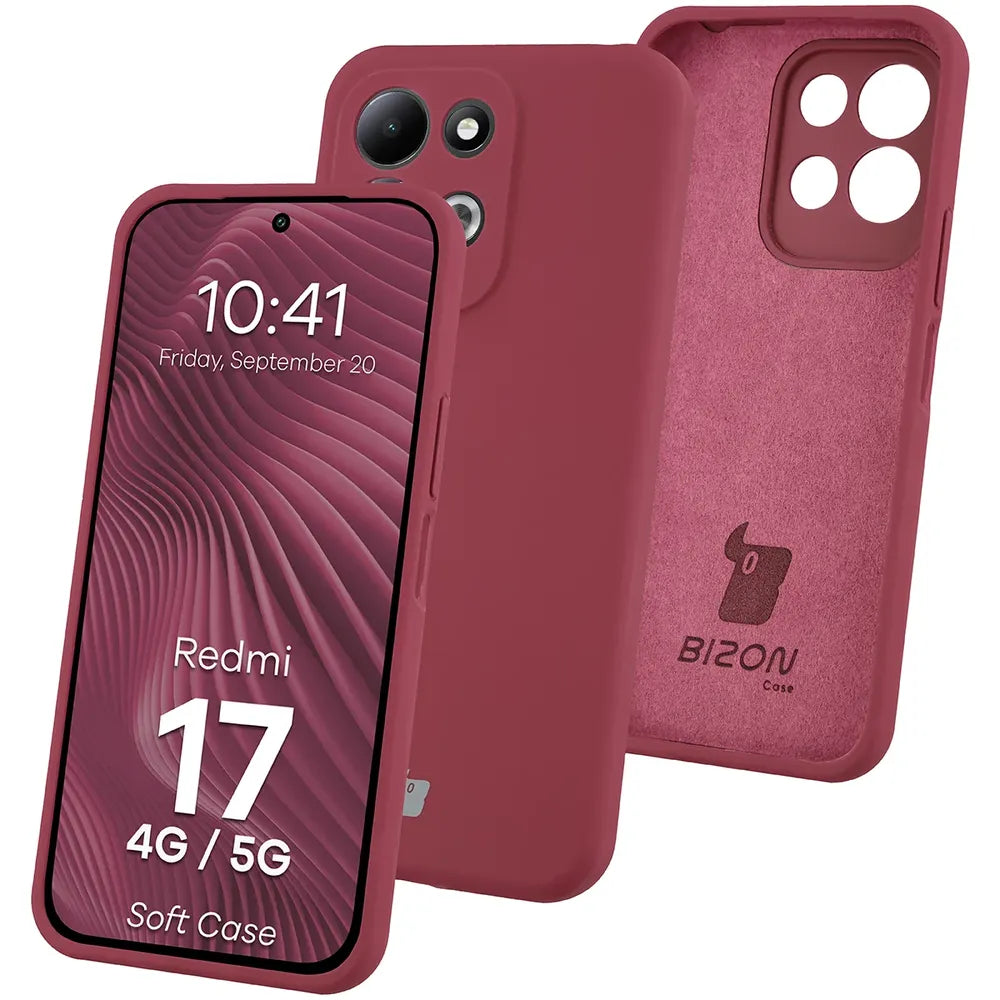 Silikon Handyhülle für Xiaomi Redmi 17 4G/5G, Bizon Soft Case, Pflaumenfarbe (1/7)