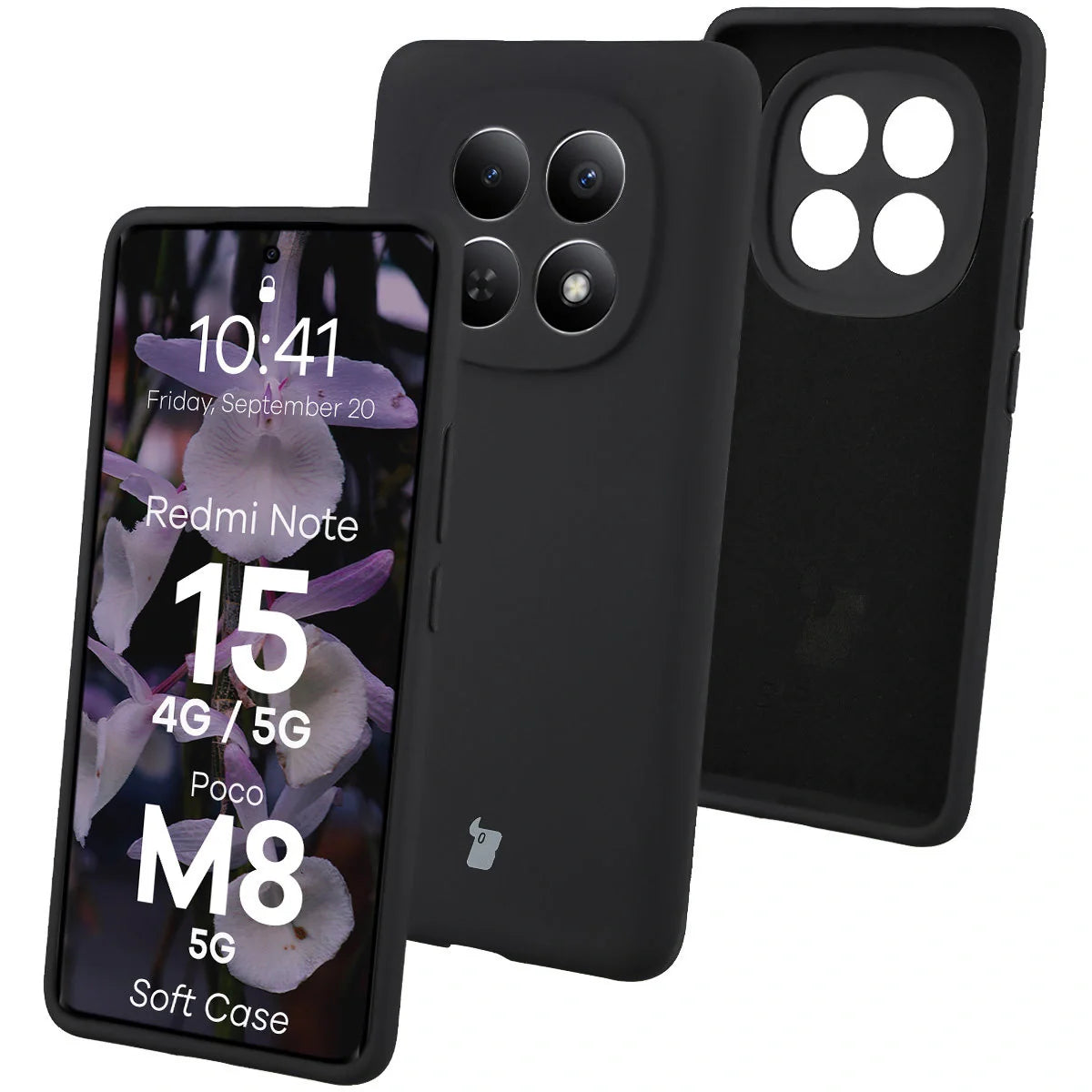 Silikon Handyhülle für Xiaomi Redmi Note 15 / POCO M8 5G, Bizon Soft Case, Schwarz