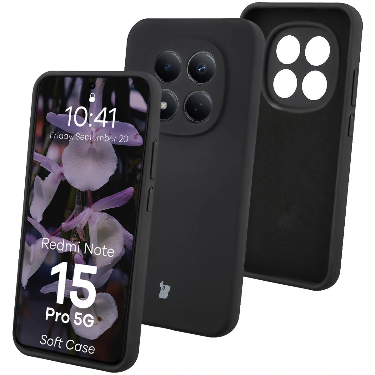 Silikon Handyhülle für Xiaomi Redmi Note 15 Pro 5G, Bizon Soft Case, Schwarz