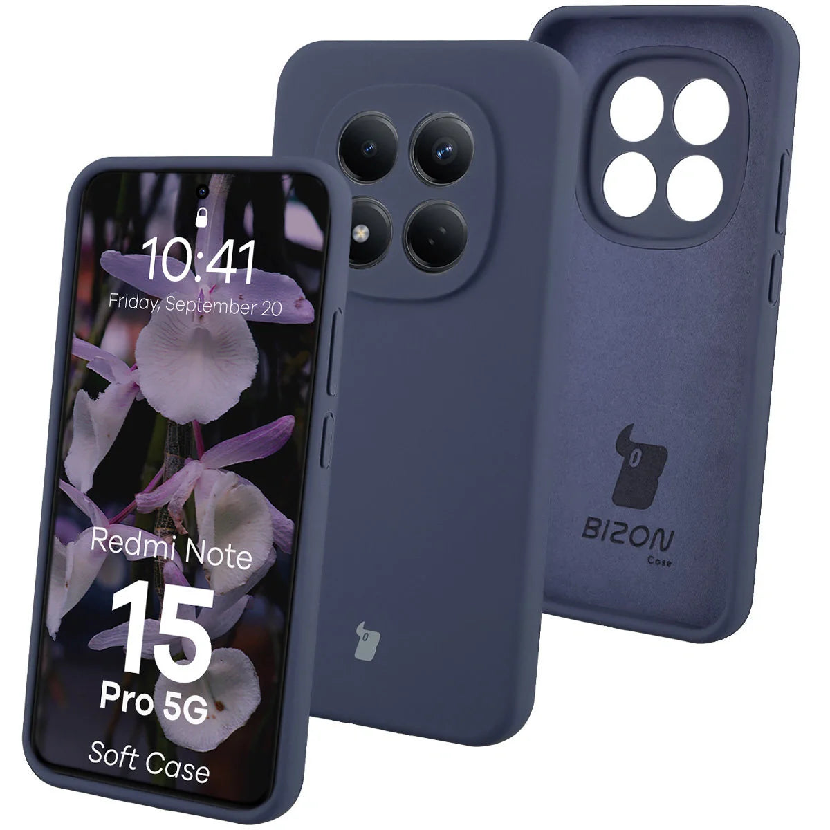 Silikon Handyhülle für Xiaomi Redmi Note 15 Pro 5G, Bizon Soft Case, Dunkelblau