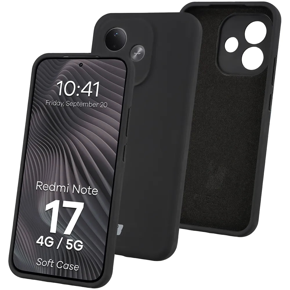 Silikon Handyhülle für Xiaomi Redmi Note 17 4G/5G, Bizon Soft Case, Schwarz (1/7)