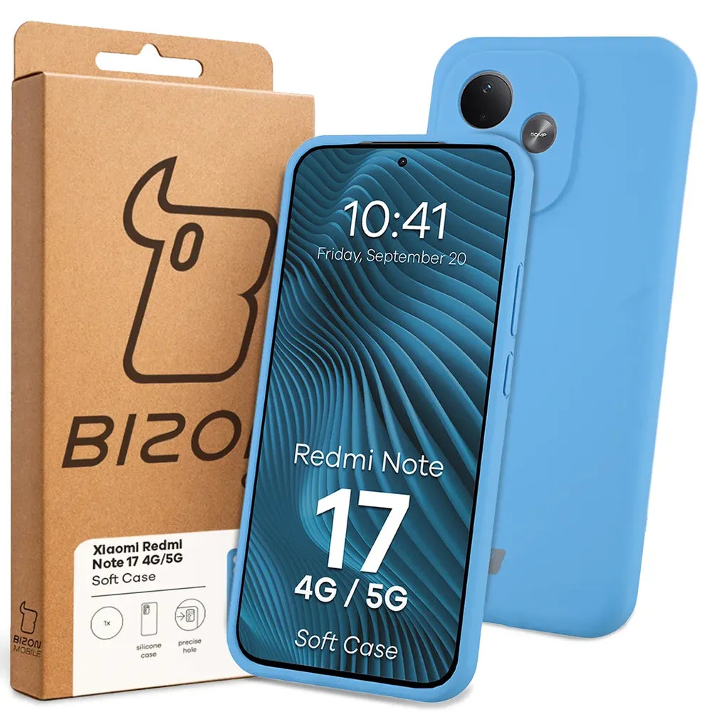 Silikon Handyhülle für Xiaomi Redmi Note 17 4G/5G, Bizon Soft Case, Blau (7/7)