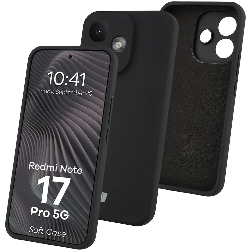 Silikon Handyhülle für Xiaomi Redmi Note 17 Pro 5G, Bizon Soft Case, Schwarz (1/7)