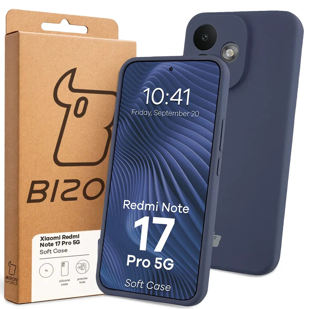 Silikon Handyhülle für Xiaomi Redmi Note 17 Pro 5G, Bizon Soft Case, Dunkelblau (7/7)