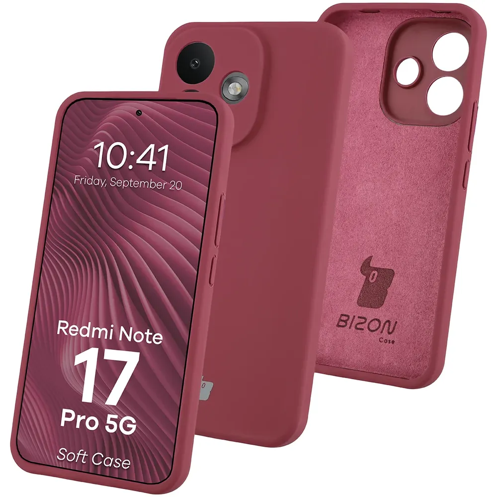 Silikon Handyhülle für Xiaomi Redmi Note 17 Pro 5G, Bizon Soft Case, Pflaumenfarbe (1/7)