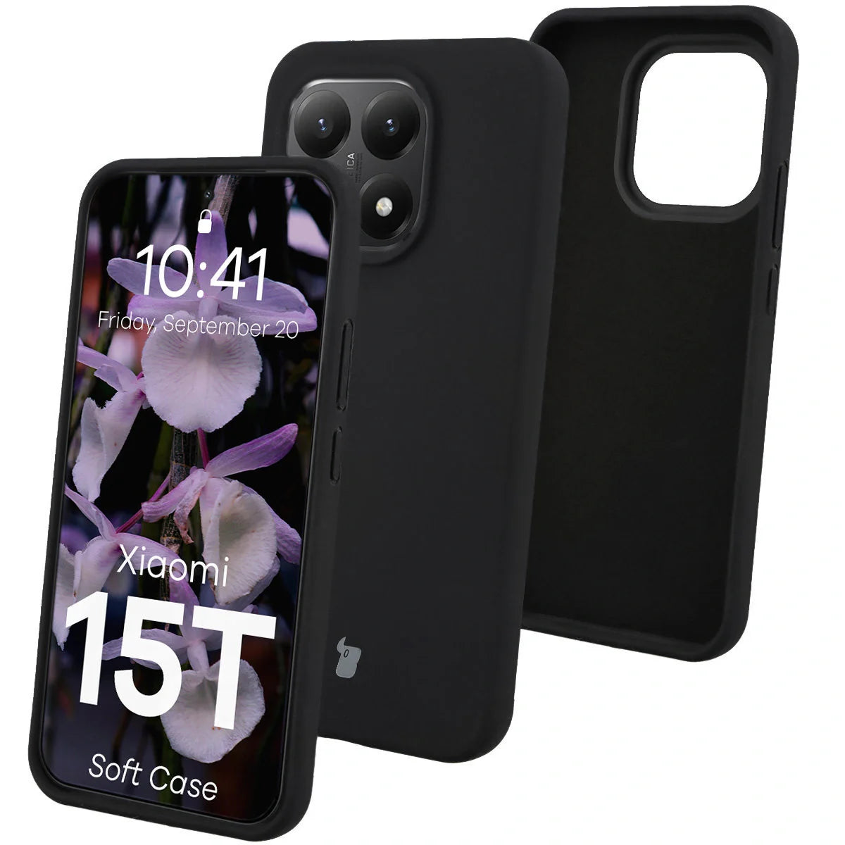 Silikon Handyhülle für Xiaomi 15T, Bizon Soft Case, Schwarz