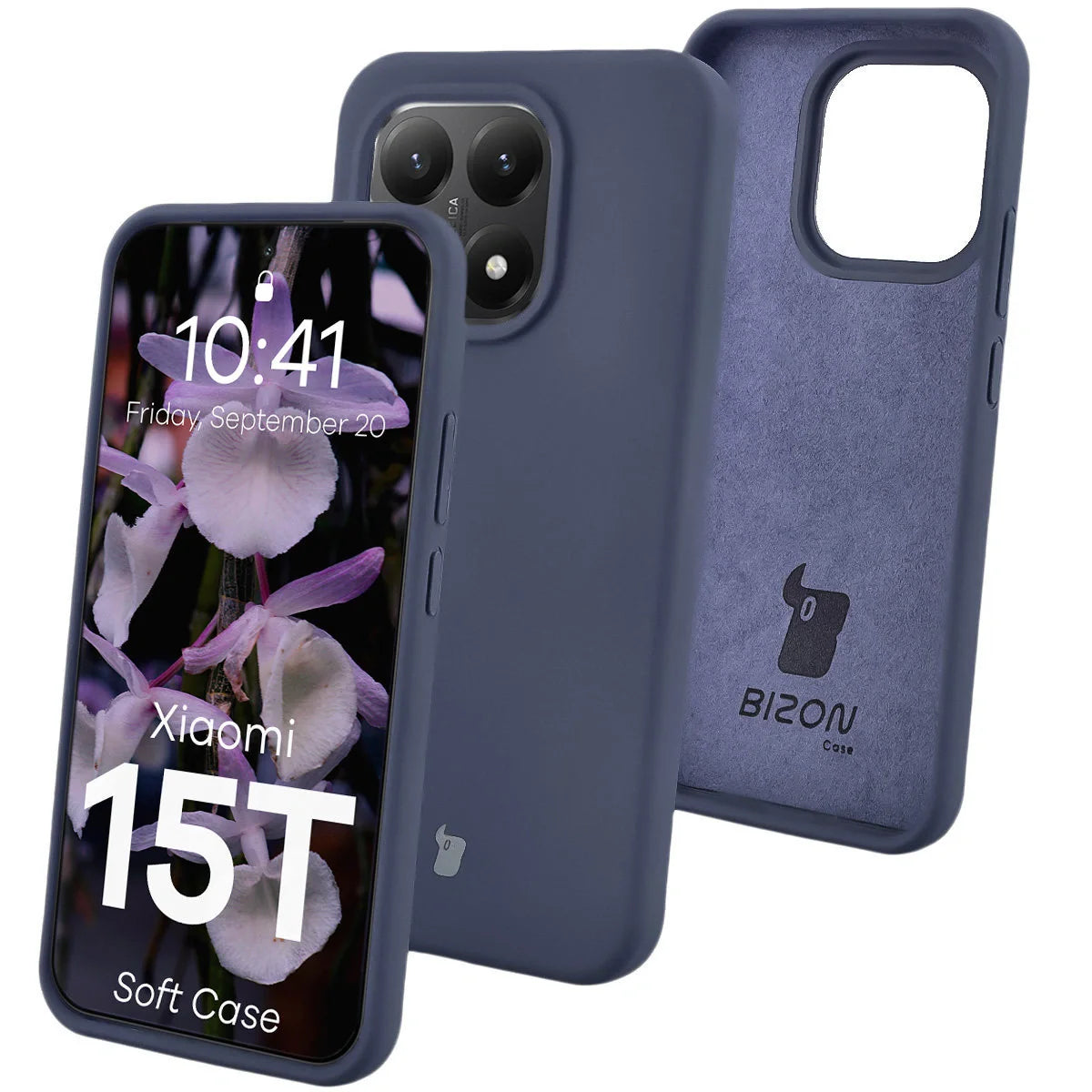 Silikon Handyhülle für Xiaomi 15T, Bizon Soft Case, Dunkelblau