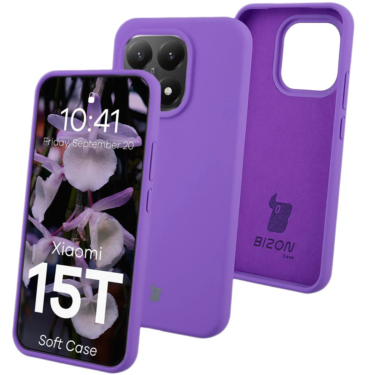 Silikon Handyhülle für Xiaomi 15T, Bizon Soft Case, Violett