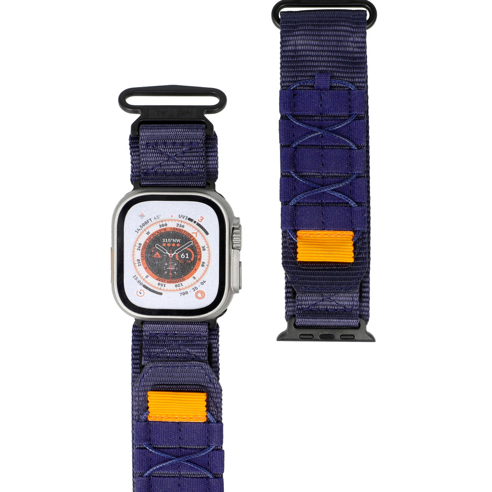 Sport-Armband für Apple Watch 44/45/46/49 mm, Bizon Strap Watch Adventure, Dunkelblau