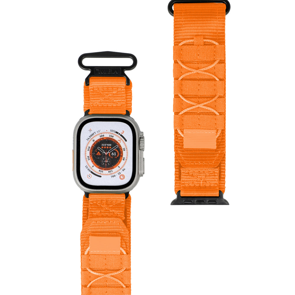 Sport-Armband für Apple Watch 44/45/46/49 mm, Bizon Strap Watch Adventure, Orange
