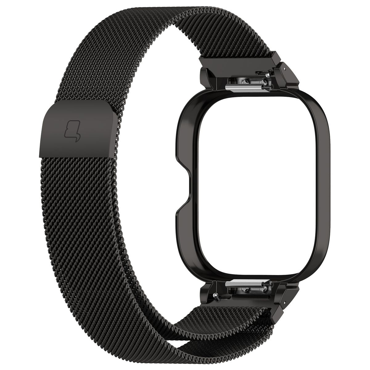 Schutzhülle mit Armband für Xiaomi Redmi Watch 4/5, Bizon Strap + Case Watch Chain, Schwarz