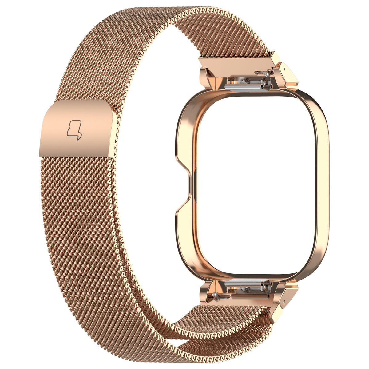 Schutzhülle mit Armband für Xiaomi Redmi Watch 4/5, Bizon Strap + Case Watch Chain, Roségold