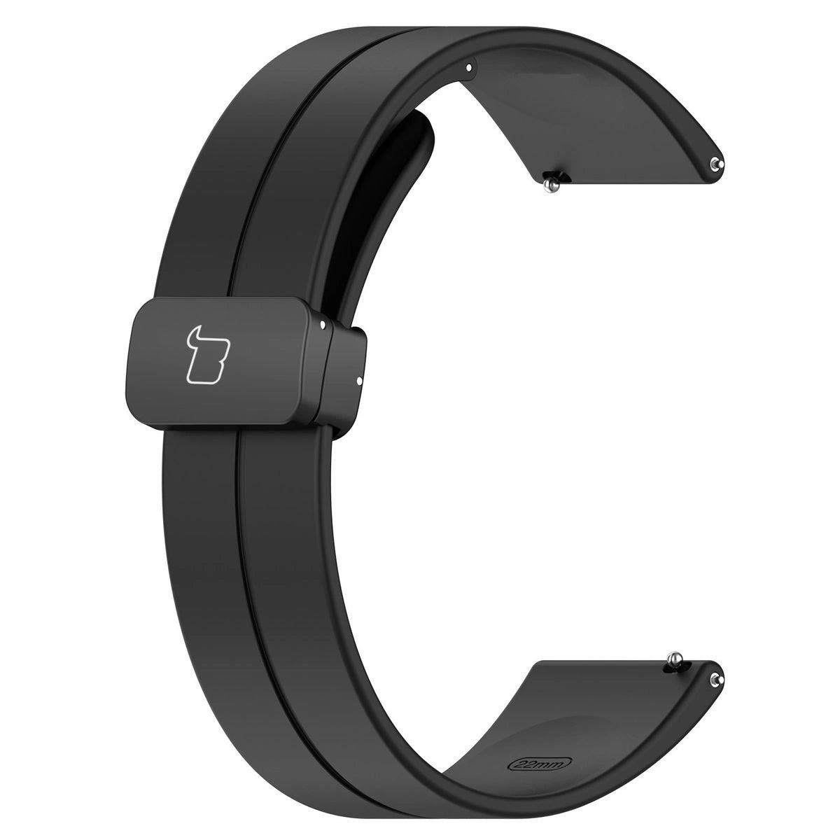 Armband für Smartwatch (18 mm), Bizon Strap Watch Silicone L, Schwarz