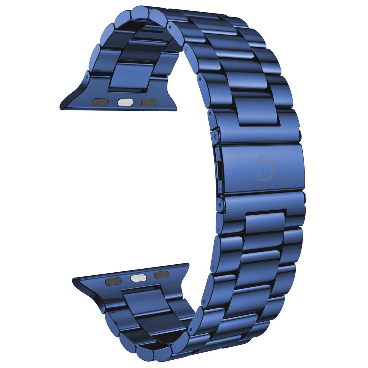 Elegantes Edelstahl Armband in Blau für Apple Watch 49/46/45/44/42 mm, Bizon Strap Watch Aura.