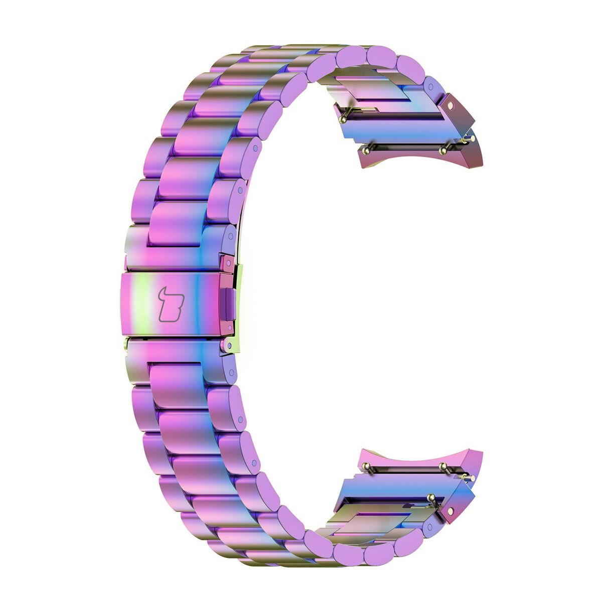 Edelstahl Armband für Galaxy Watch FE/7/6/6 Classic/5/5 Pro/4/4 Classic, Bizon Strap Watch Aura, Regenbogen