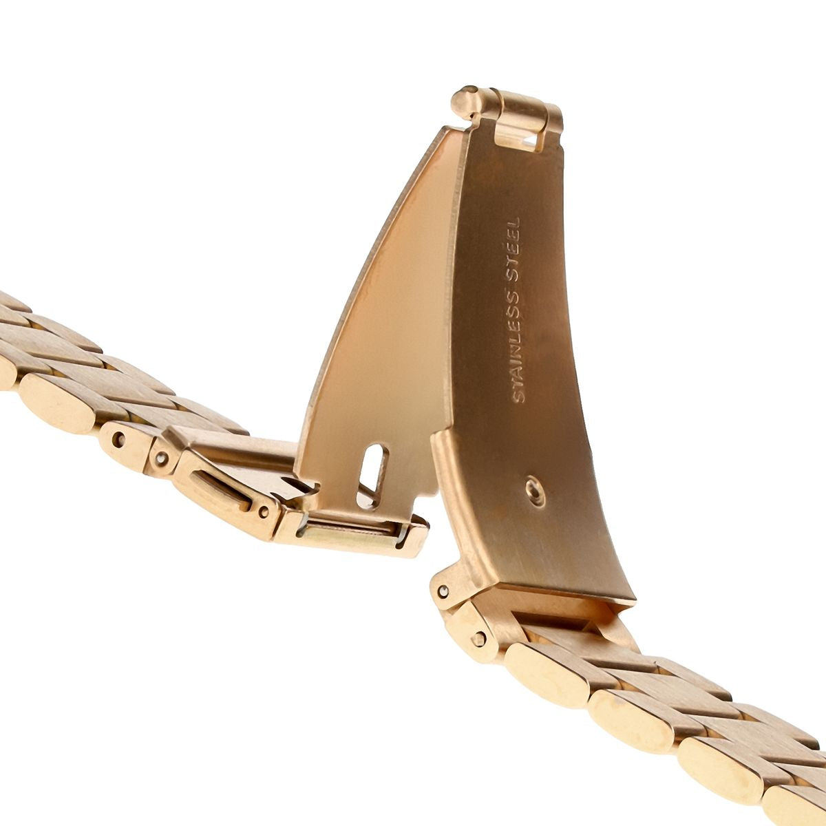 Edelstahl Armband für Galaxy Watch FE/7/6/6 Classic/5/5 Pro/4/4 Classic, Bizon Strap Watch Aura, Rosa Gold