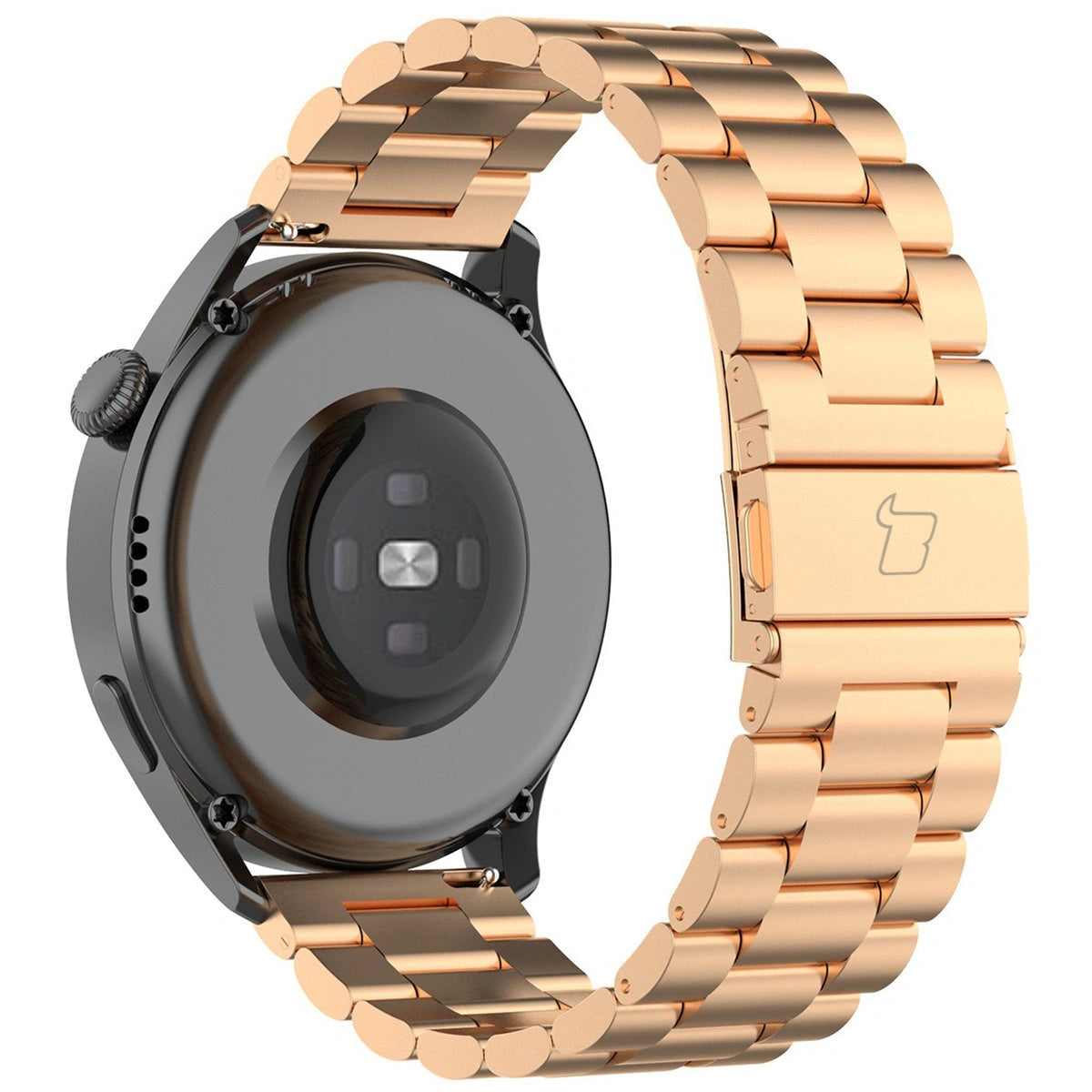 Edelstahl Armband für Smartwatch, Bizon Strap Watch Aura, QuickRelease 20 mm, Rosegold