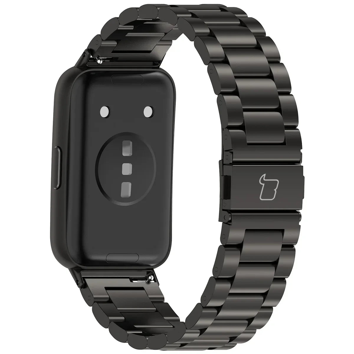 Edelstahl Armband für Huawei Band 11 / 11 Pro, Bizon Strap Watch Aura, Schwarz