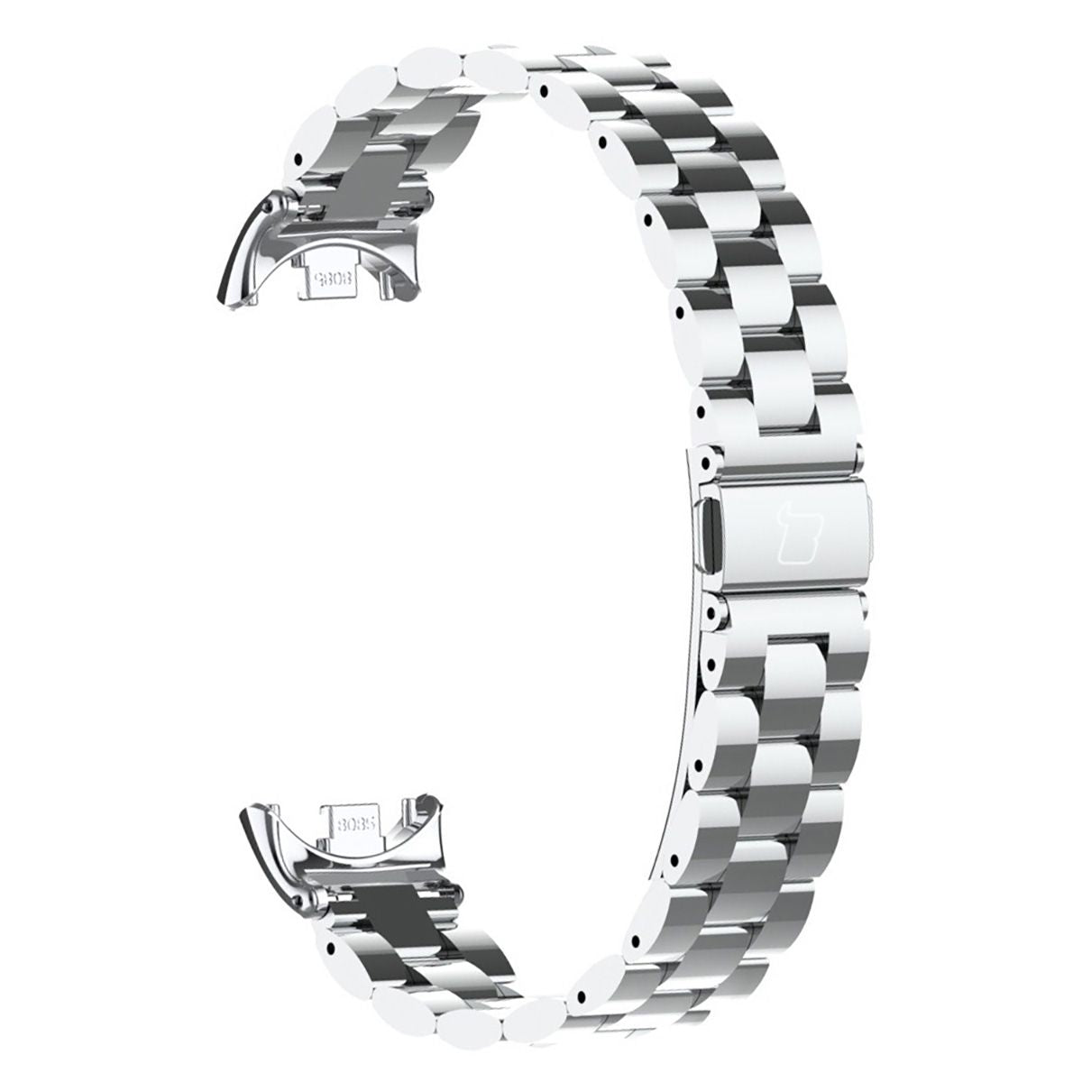 Edelstahl Armband für Xiaomi Smart Band 11 / 10 / 9 / 9 NFC / 8, Bizon Strap Watch Aura, Silbern