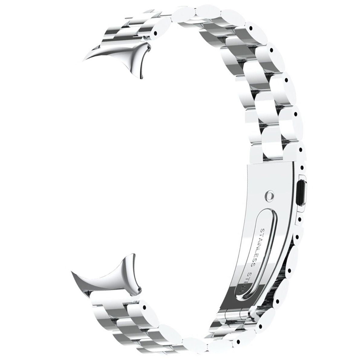 Edelstahl Armband für Xiaomi Smart Band 11 / 10 / 9 / 9 NFC / 8, Bizon Strap Watch Aura, Silbern