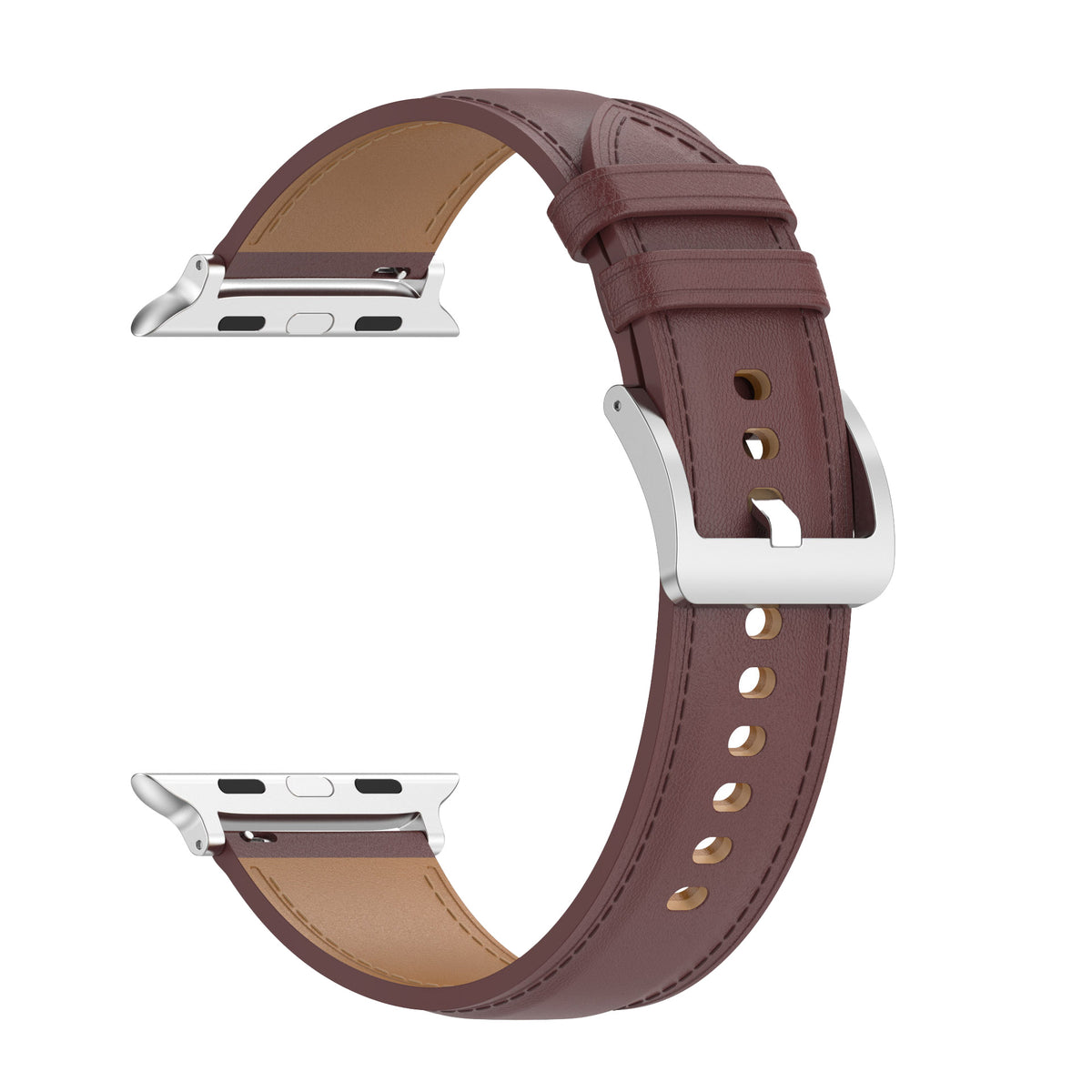 Armband für Apple Watch 38/40/41/42 mm, Bizon Strap Watch Casual, Dunkelbraun