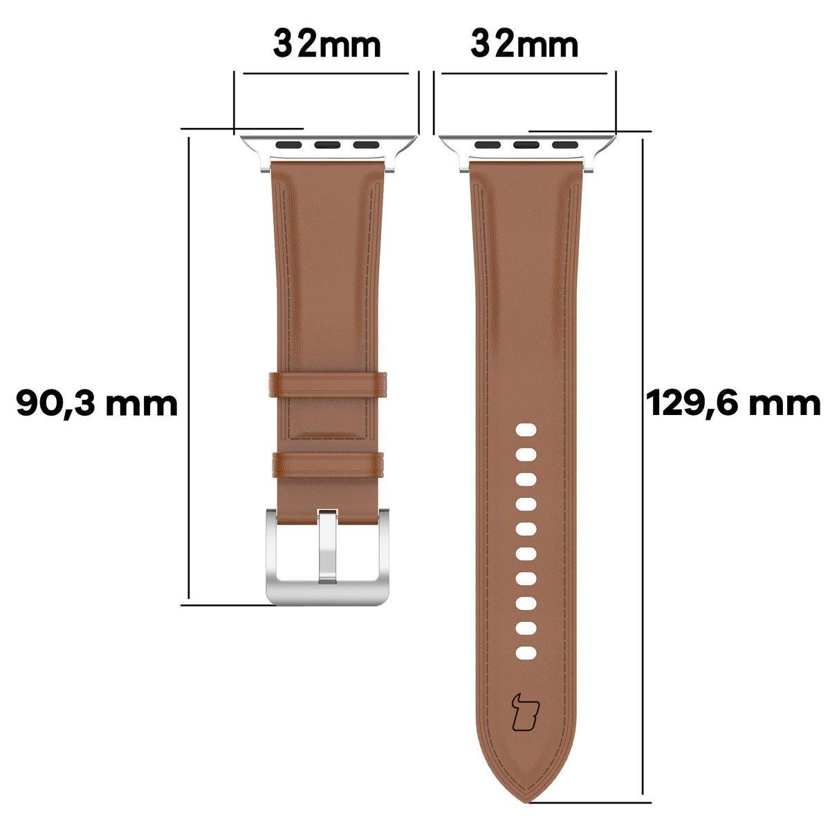 Armband für Apple Watch 38/40/41/42 mm, Bizon Strap Watch Casual, Hellbraun
