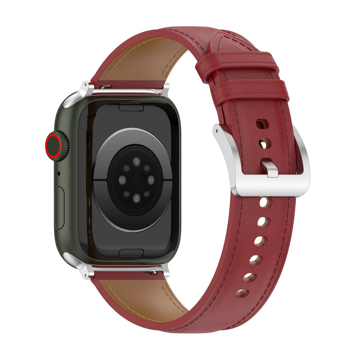 Armband für Apple Watch 44/45/46/49 mm, Bizon Strap Watch Casual, Rot