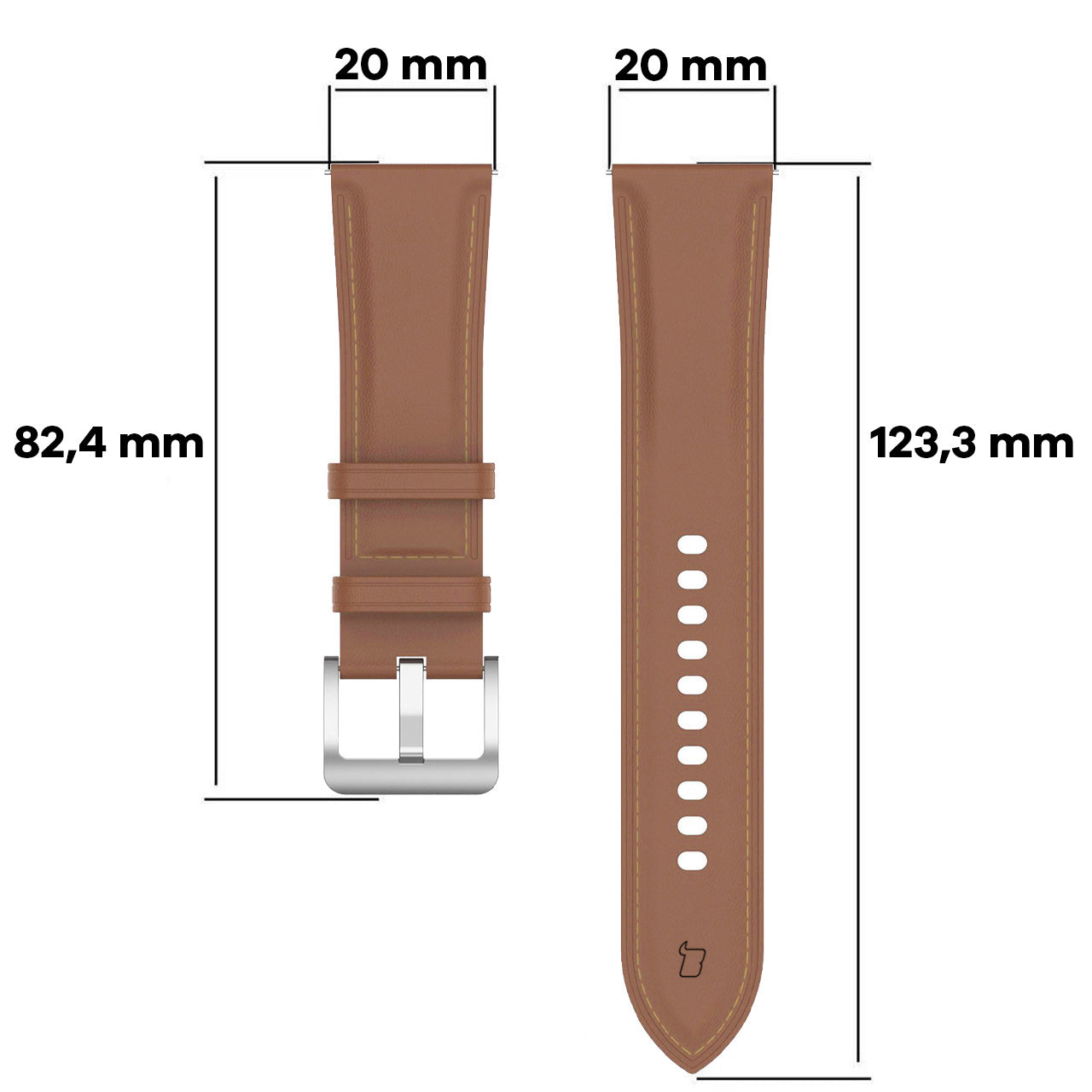 Armband für Galaxy Watch FE/7/6/6 Classic/5/5Pro/4/4 Classic, Bizon Strap Watch Casual, Hellbraun