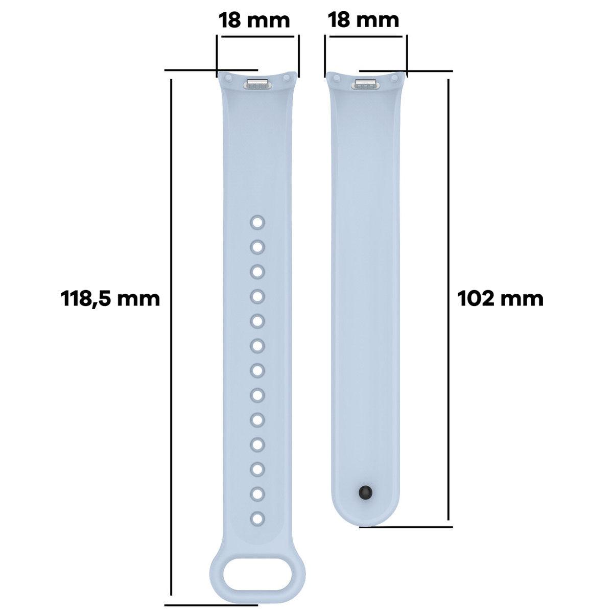 Armband für Xiaomi Smart Band 10 / 9 / 9 NFC / 8, Bizon Strap Watch Dots, Hellblau